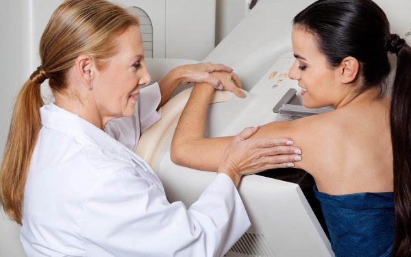 A mammogram is used to screen for or diagnose breast cancer.